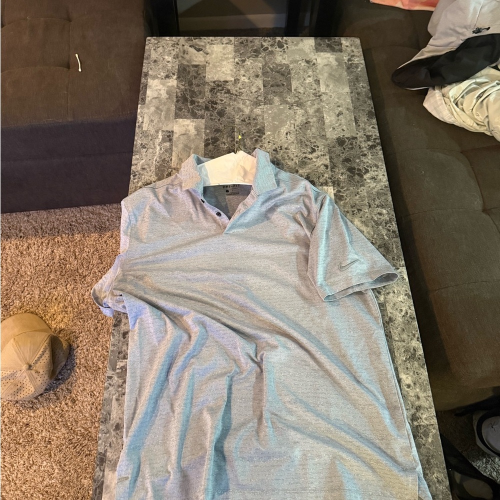 Nike Men's Light Gray Polo Shirt